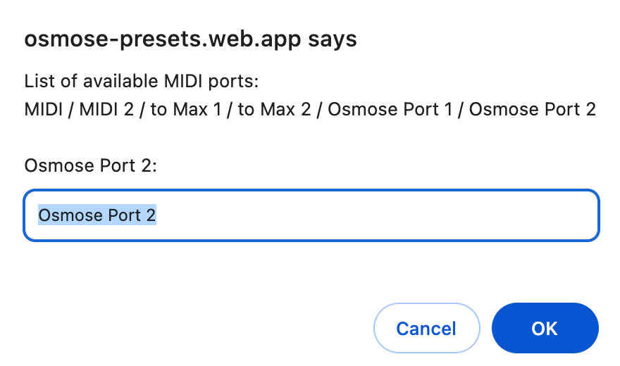 Ask Osmose MIDI Port 2