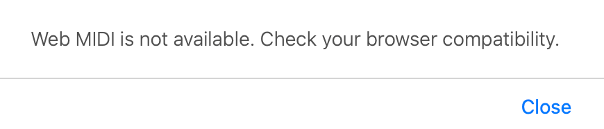 Web MIDI is not available on Safari
