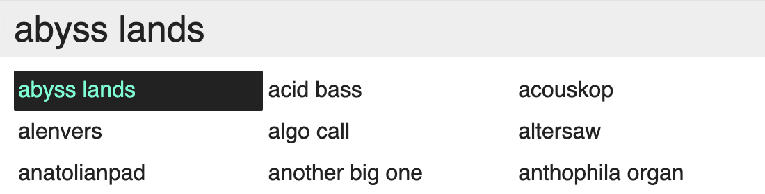 preset name on large screen