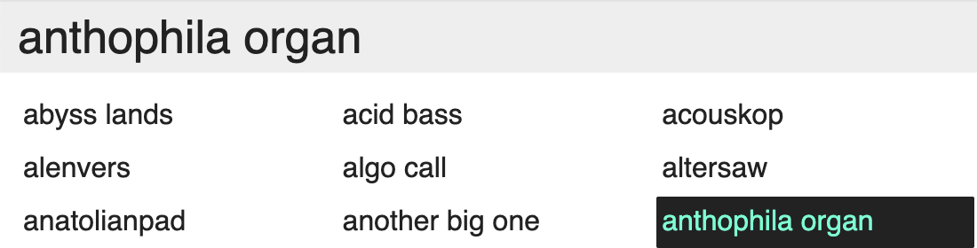 preset name on large screen